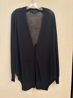 Classic Alexander Wang Black Lightweight Asymmetrical Button Cardigan